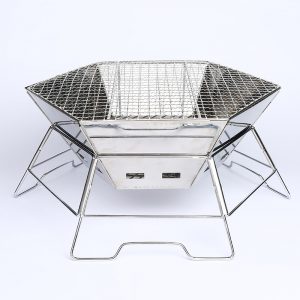 outdoor grill, portable grill hex design, foldable grill to save packing space