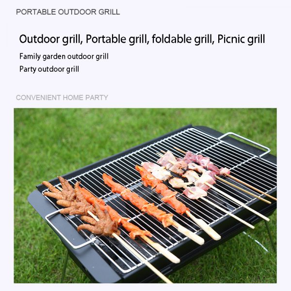 Outdoor grill portable grill with stainless steel and foldable legs