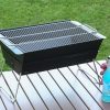 Black Rectangle Foldable Grill with foldable flexible legs easy portable and save space