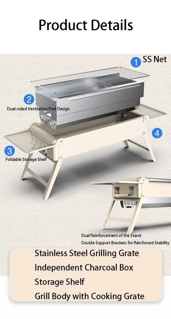 Folding charcoal grill, Tailgate grill,