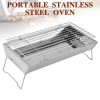 portable stainless steel barbeque grill with foldable legs