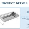 outdoor barbeque grill with foldable legs silver color in details