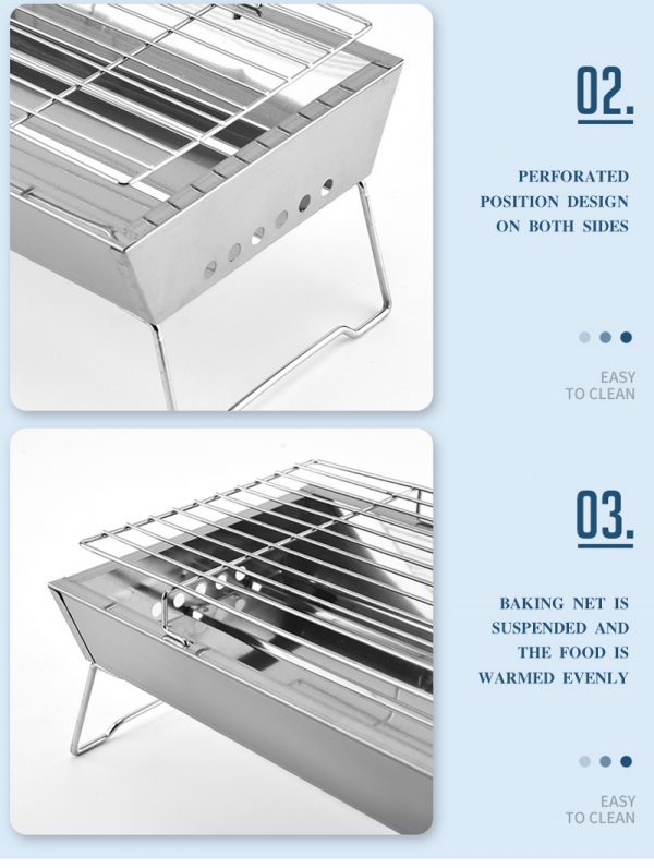 Foldable grills with foldable legs in details