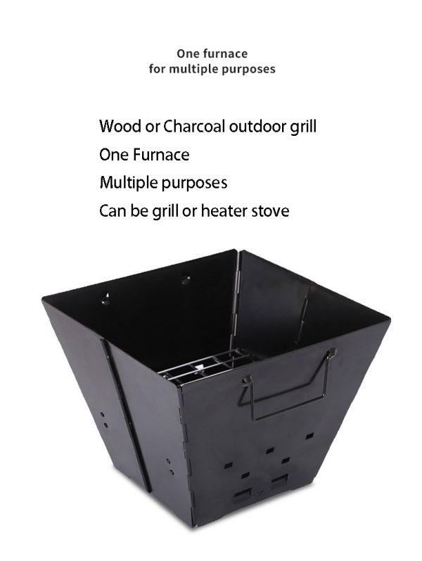 Folding charcoal grill, Compact black grill,