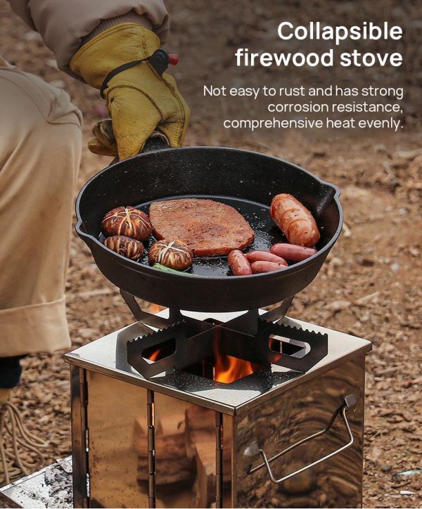 outdoor stove, foldable grill in application, barbeque grill